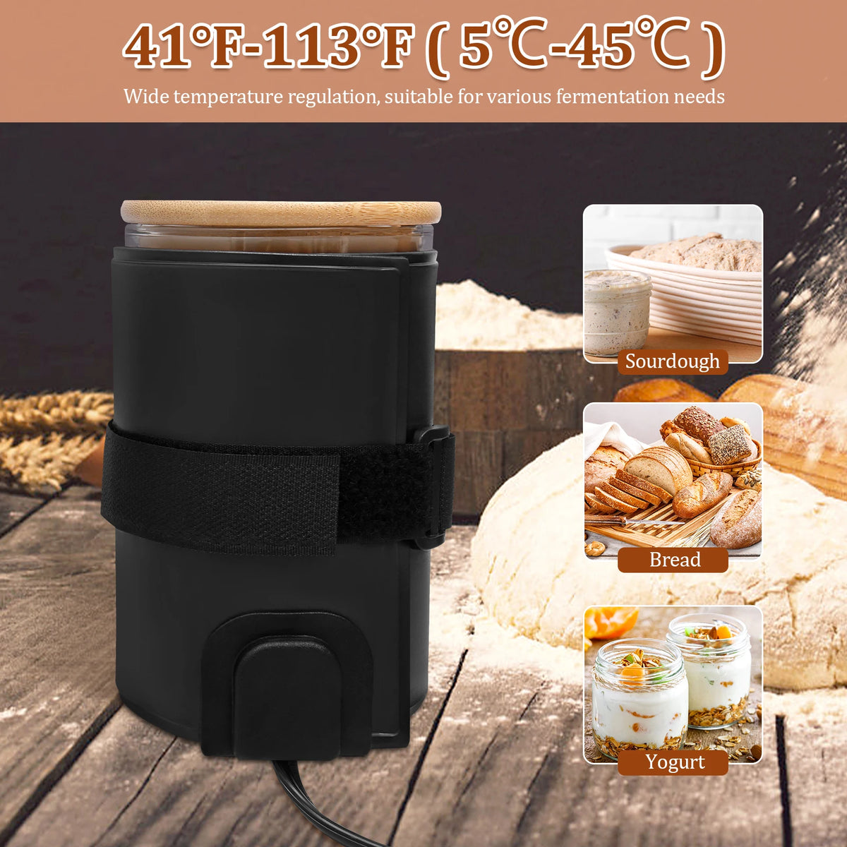 Adjustable Fermentation Jar Heating Wrap, 110 V US Plug