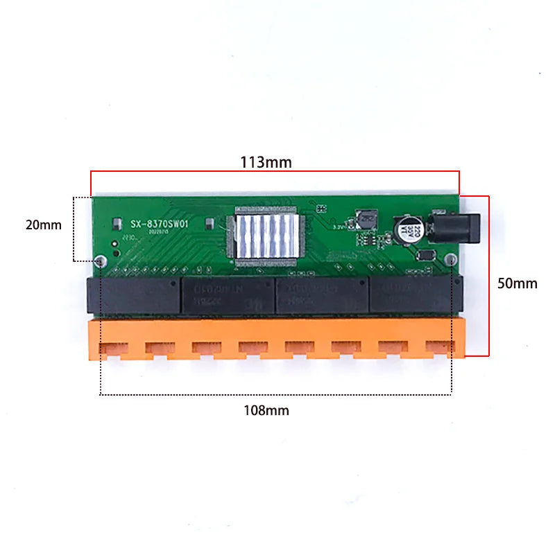 Placă de comutare Ethernet Gigabit cu 5 sau 8 porturi