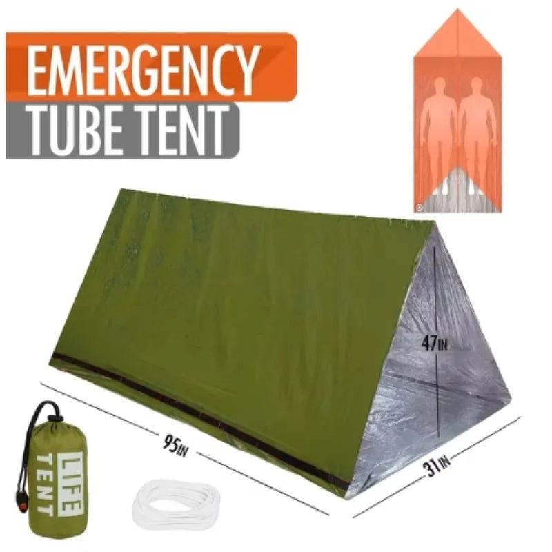 2 Person Emergency Tent Casa De Waterproof Camping Travel Pergola Family Campaign House Tourist Tents Cool Gear Equipment Coat 
