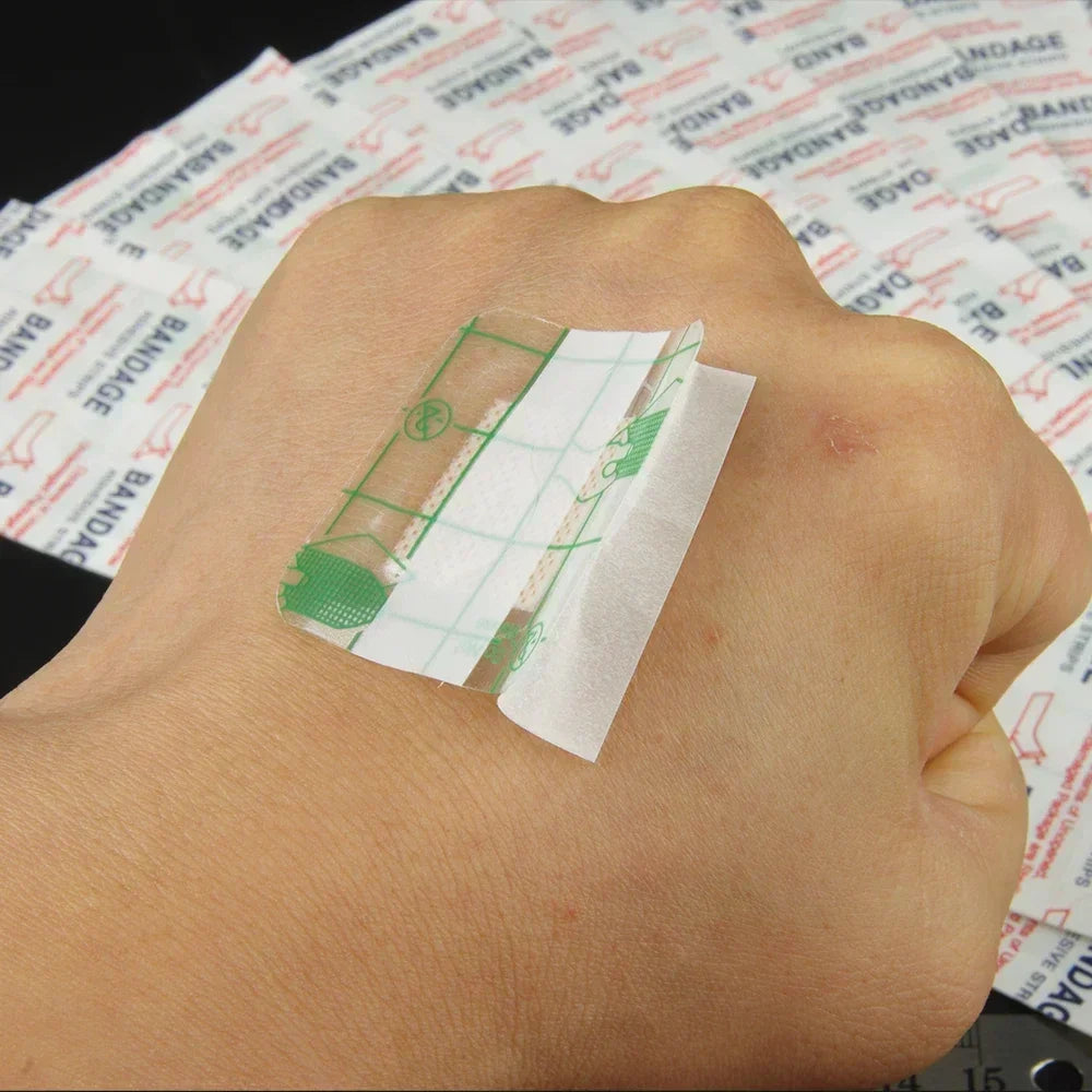 50PCS 38*38/72*19mm Transparent PU Waterproof Wound Plaster Band Aid Adhesive Bandage Protective Sticker Outdoor Home First Aid 