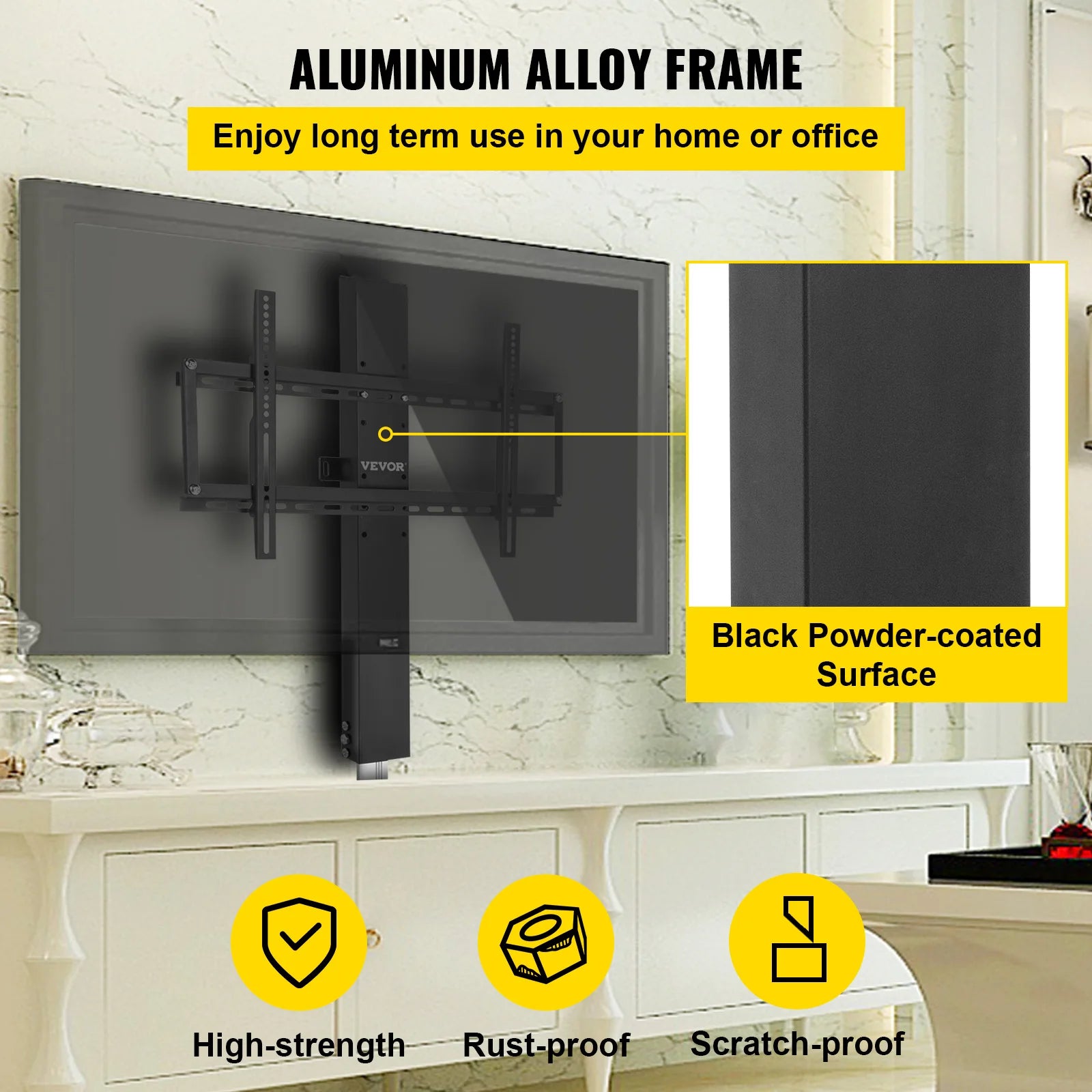 Motorized TV Lift Stand with Remote, Adjustable Height 42.3"–73.8"