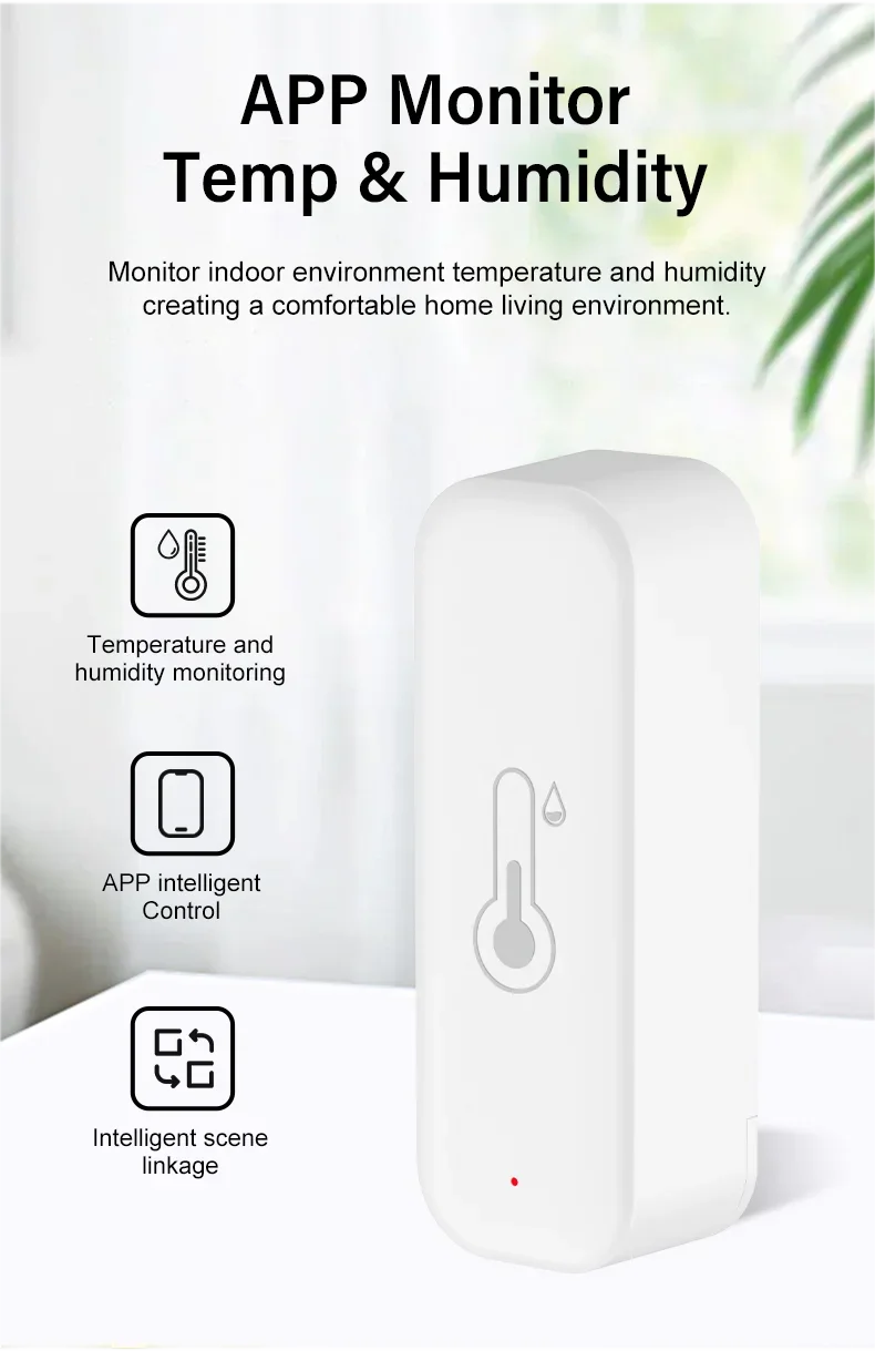 Tuya WiFi Temperature and Humidity Sensor For Smart Home Thermometer Hygrometer APP Remote Control Work with Yandex Alexa