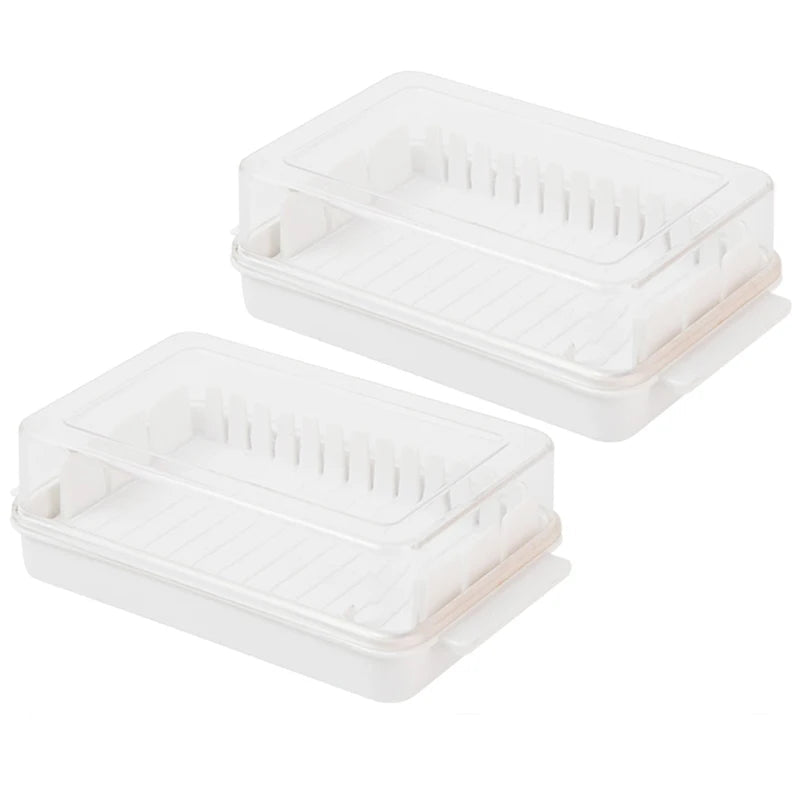 1/2PCS Butter Cutter Box Cheese Butter Storage Box with Lid Butter Dish Stick Butter Container for Refrigerator Kitchen Gadgets 