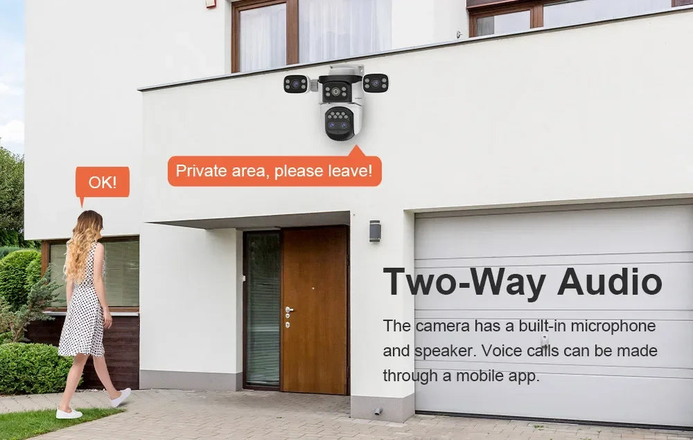 LS VISION 20MP Three Screens WiFi Security Camera Outdoor 10X Optical Zoom Four Lens Human Auto Tracking Waterproof CCTV Cameras 