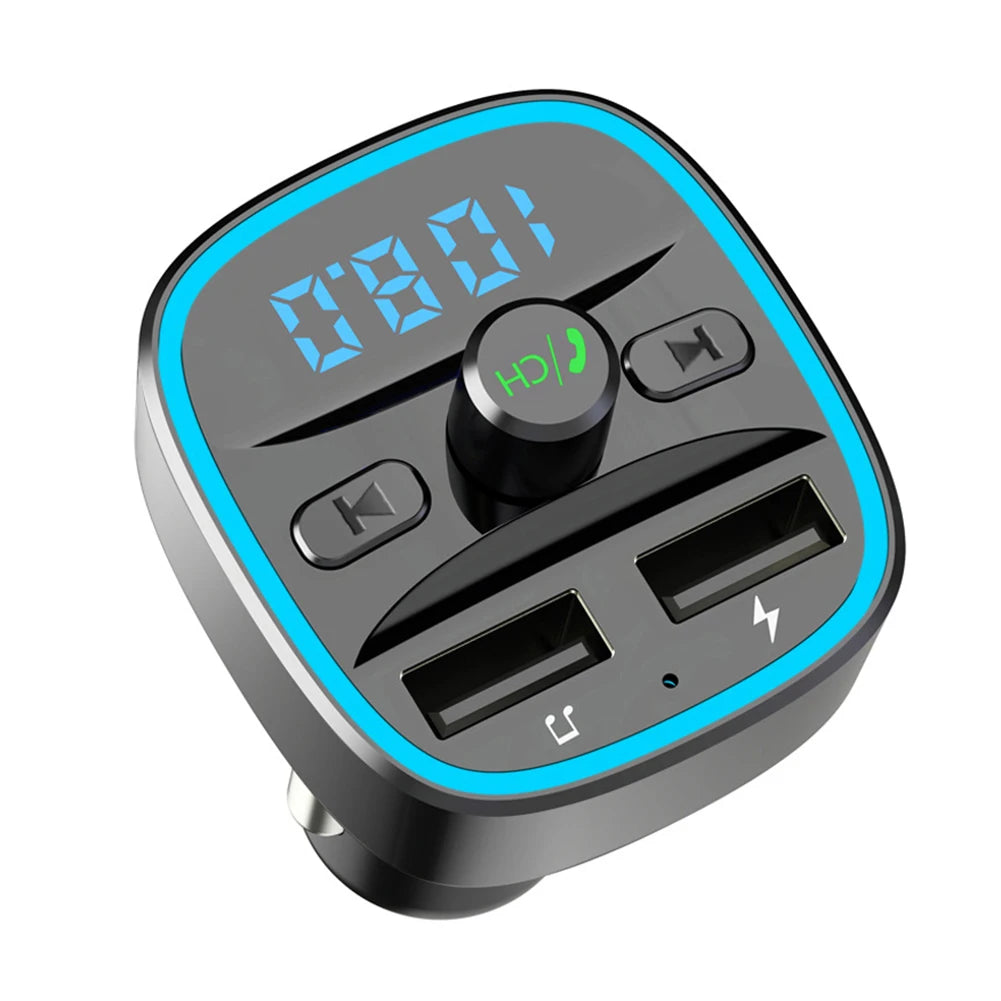 Car Bluetooth 5.0 FM Transmitter with Dual USB Charging