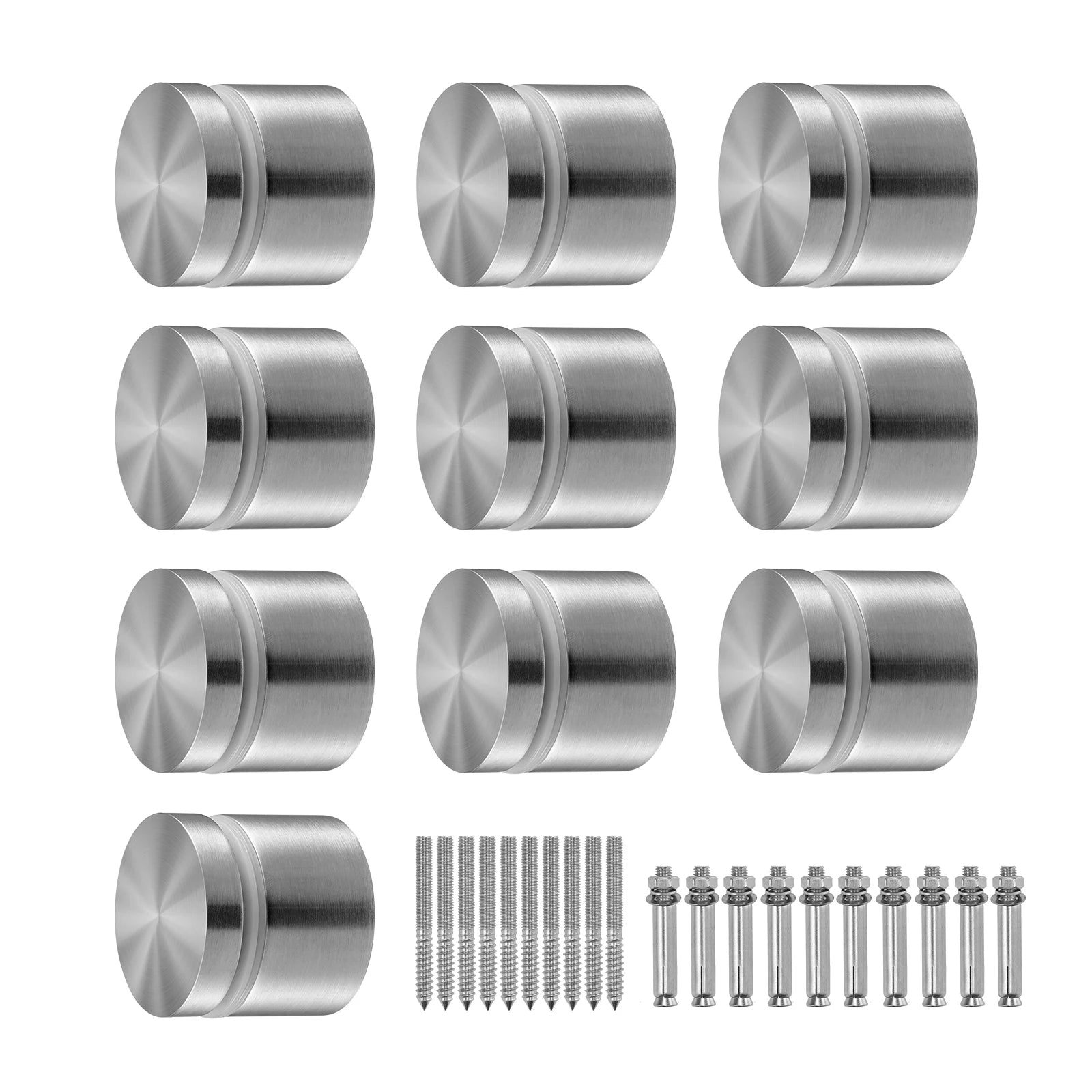 SucceBuy 2 Type Glass Clamp 10PCS Round Glass Railing Bracket for 0.31 "-0.62 "316 Stainless Steel for Balcony Garden Pool Stair