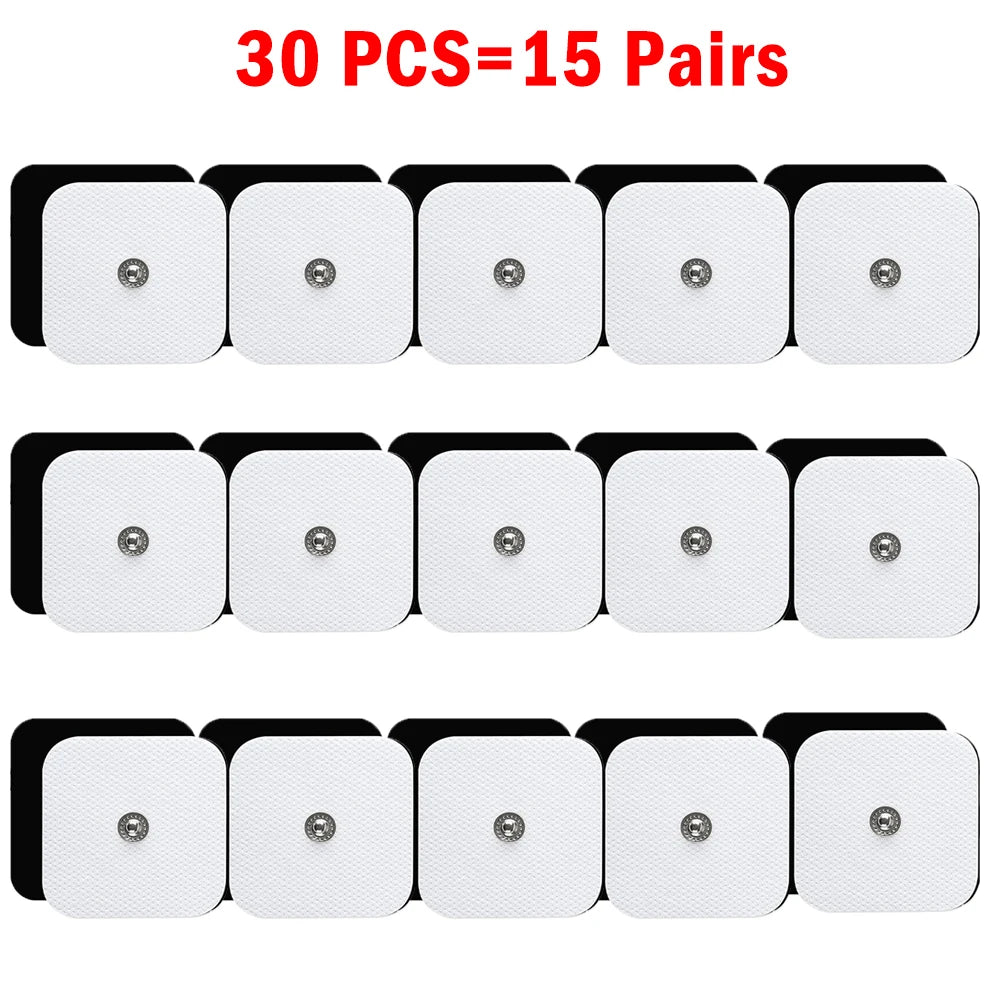 TENS/EMS Snap Electrode Replacement Pads, 10–50 Pieces