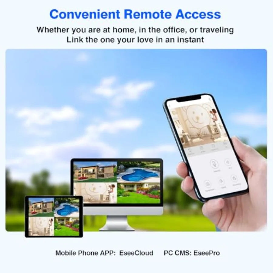 5MP Wireless Security Camera System with Human Detection