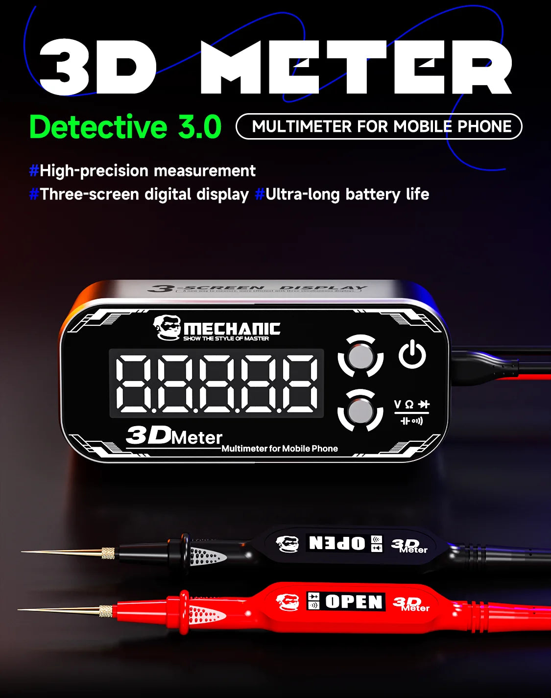 Detective 3.0 Three-Screen Electronics Meter