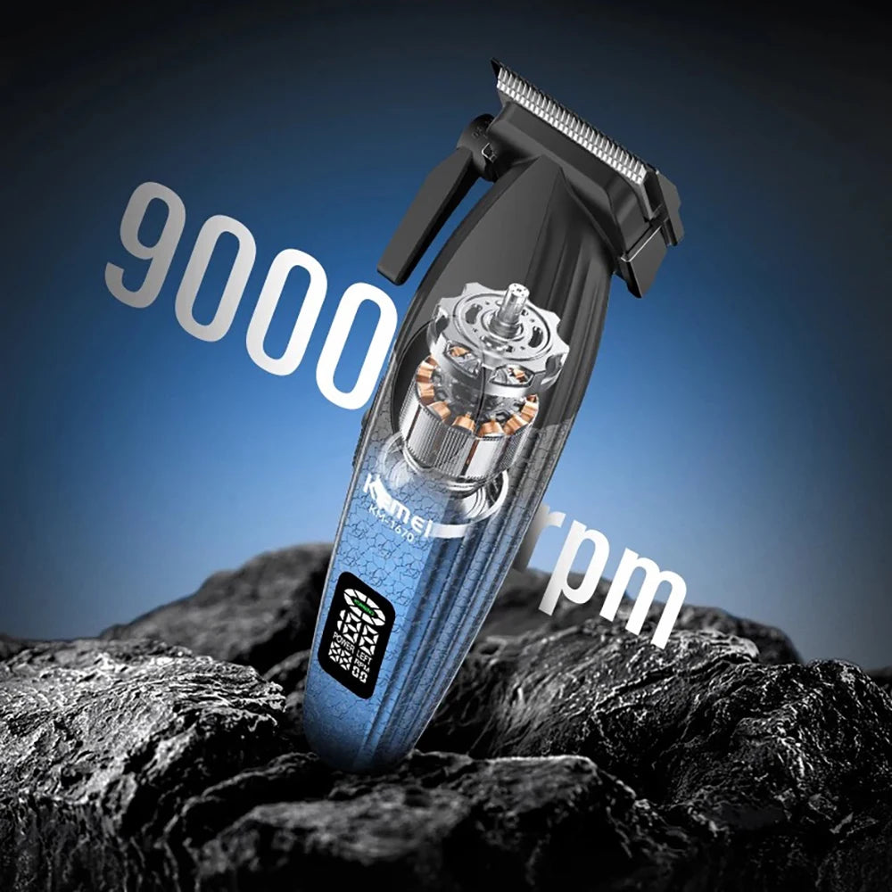 Cordless 9000RPM Hair Clipper Zero Gap Trimmer for Precision Cuts