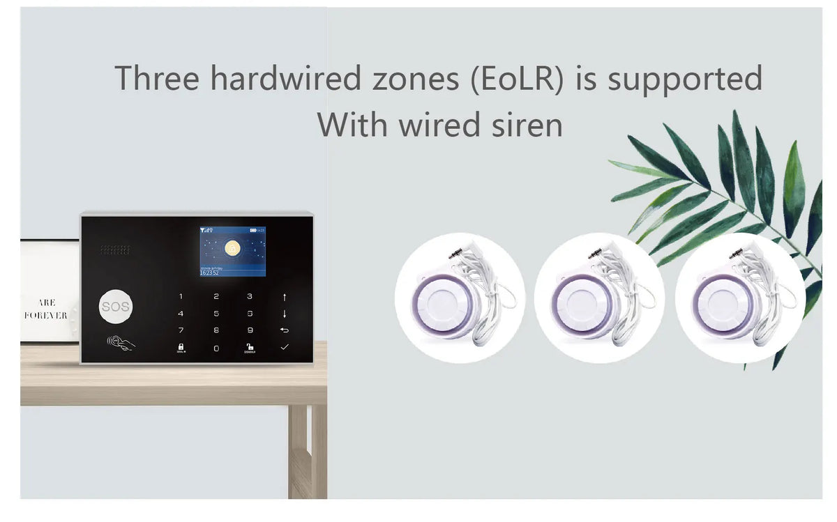 Tugard Otthoni Biztonsági Rendszer Készlet, WiFi GSM, anti-tolvaj rendszer ajtó- és ablakérzékelővel, Tuya App támogatás, Alexa hangvezérlés