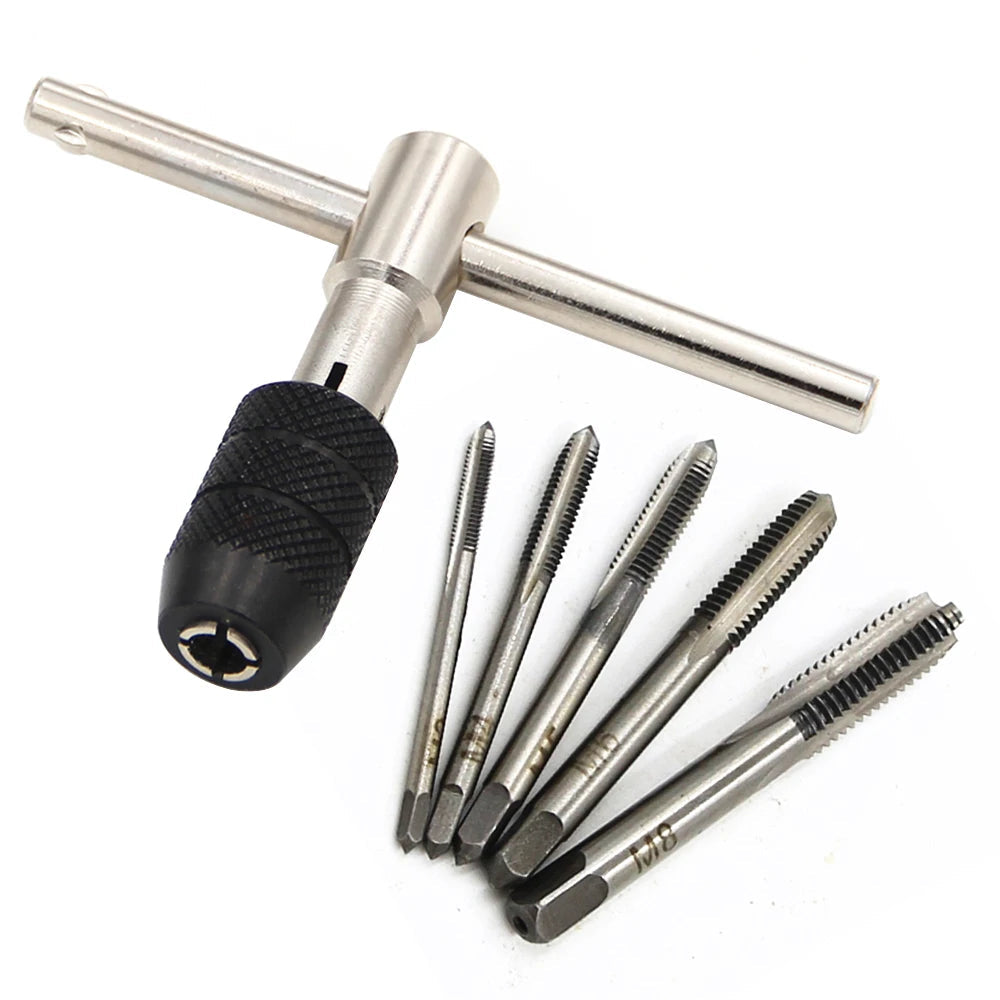 T-type 3mm to 6mm hand tap wrench thread tapping tool set hand wrench thread tapping M6 to M8 tool set 