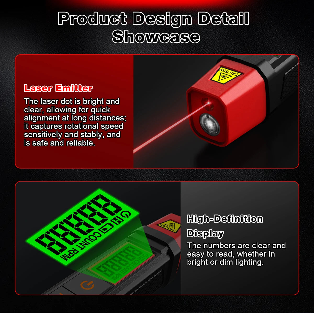 HT673 Pen-Style Laser Tachometer