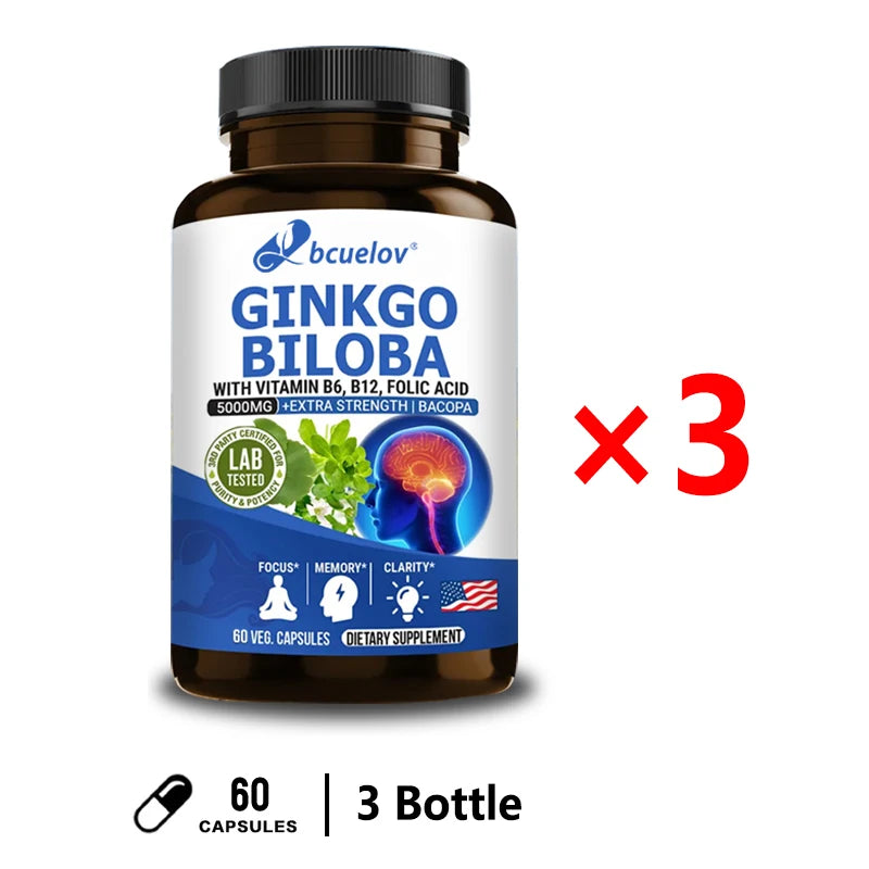 Ginkgo, suplimente de vitamina B6 și B12 capsule