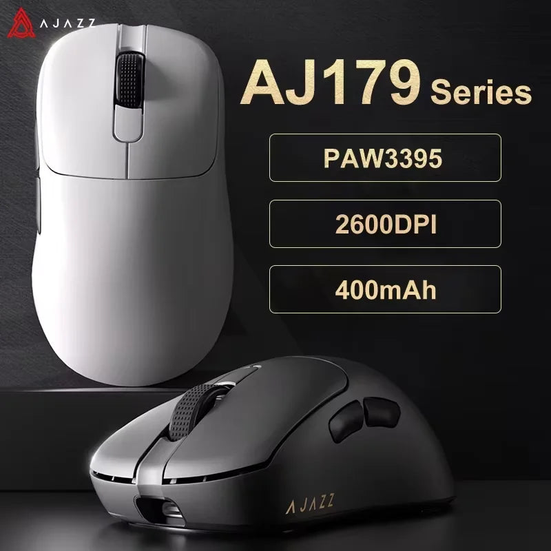 AJAZZ AJ179 PRO PAW3395 Lightweight Wired Wireless Mouse with Magnetic Charging Base Ergonomic Macro Gaming Mouse for PC Laptop 