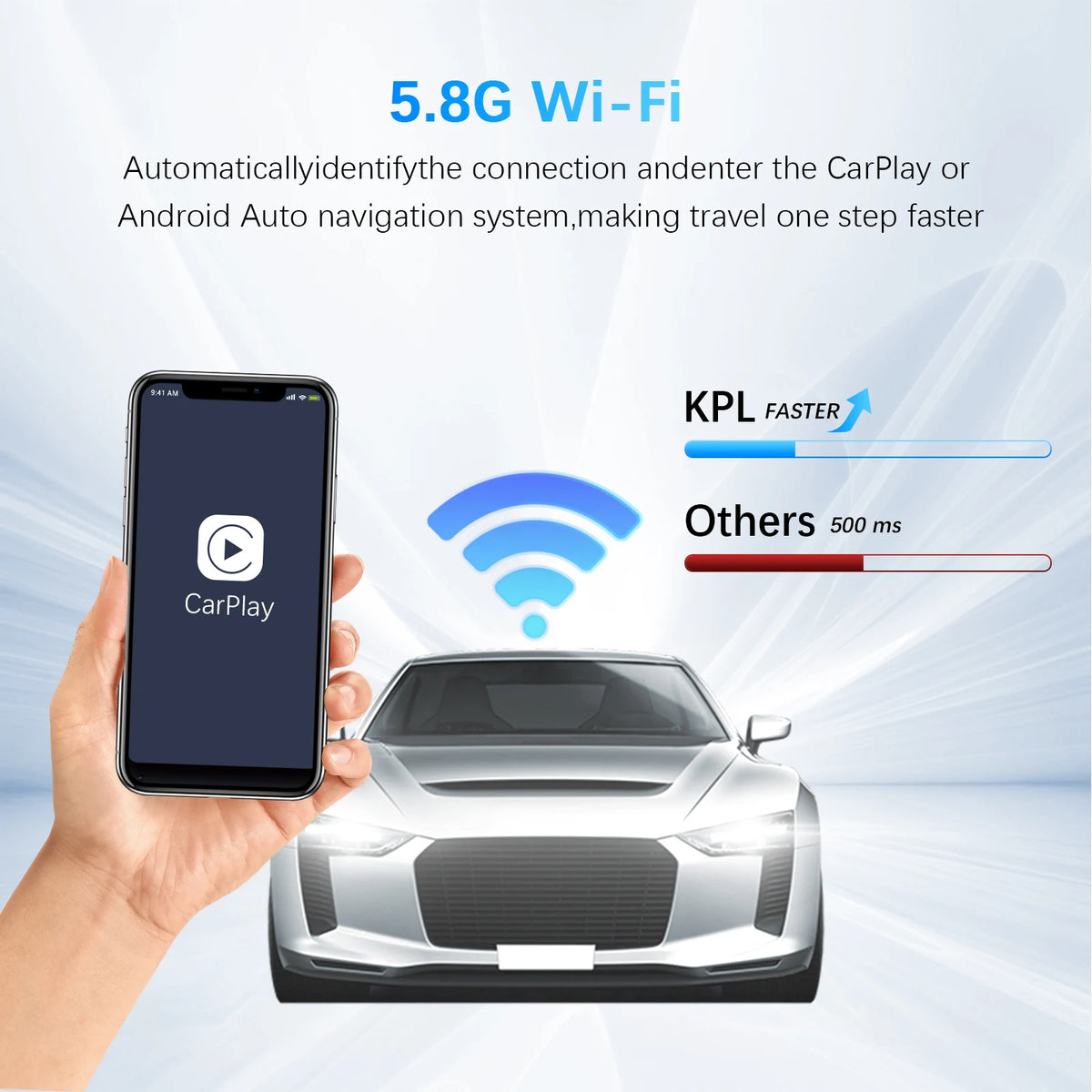 Ezonetronics bezdrátový CarPlay Android Auto adaptér pro tovární kabeláž vozu, 2 v 1 CarPlay a Android Auto