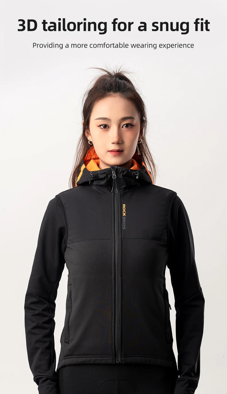 Winter Thermal Cycling Vest Windproof Fleece Sleeveless Jacket