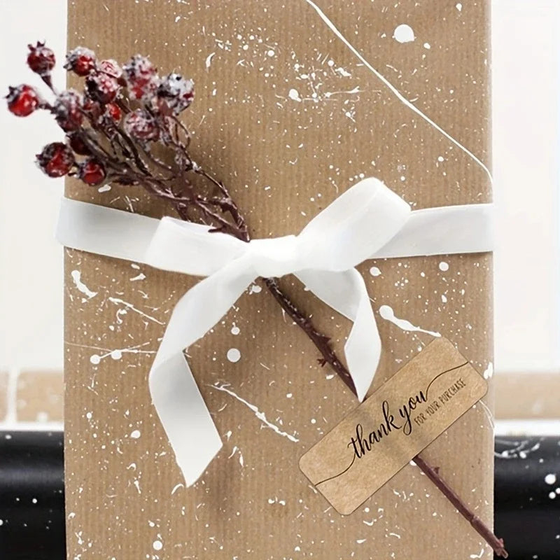 Kraft Paper Thank You Stickers Roll for Gift Packaging