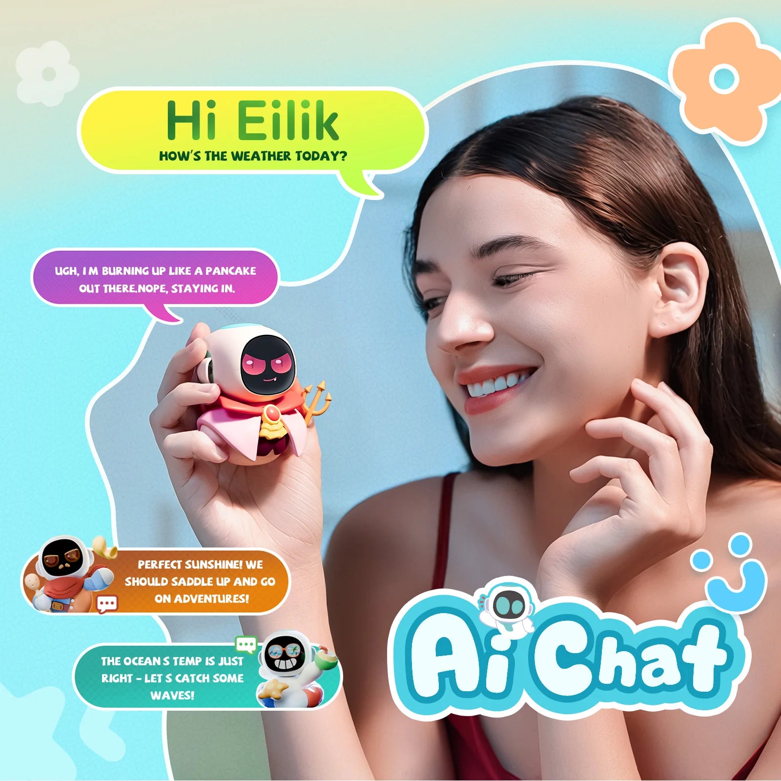 Tiny AI Charm Robot with Voice Chat and Emotional Responses