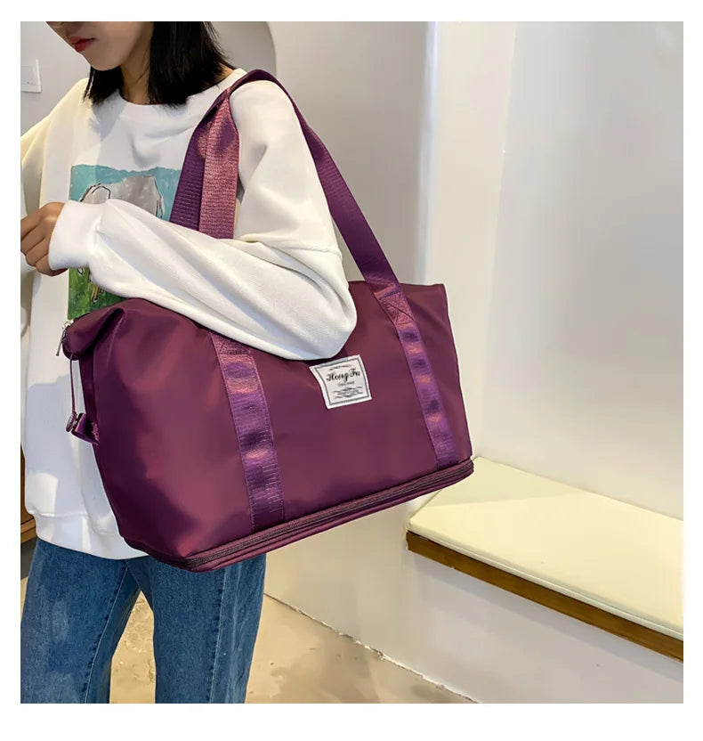 UNIXINU Carry On Travel Duffle Bag Nylon Waterproof Sports Gym Tote Bags for Women Large Capacity Storage Luggage Handbag 