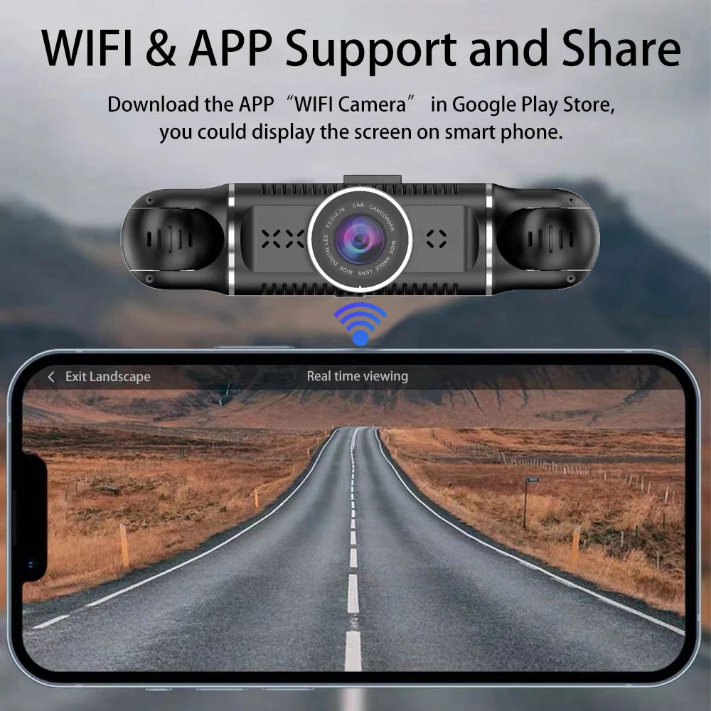 Auto DVR Dash Cam WiFi GPS 24h Parkplatz Monitor 3,0'' 4CH HD 4*1080P Video Recorder Schleife aufnahme Nachtsicht WDR Black Box