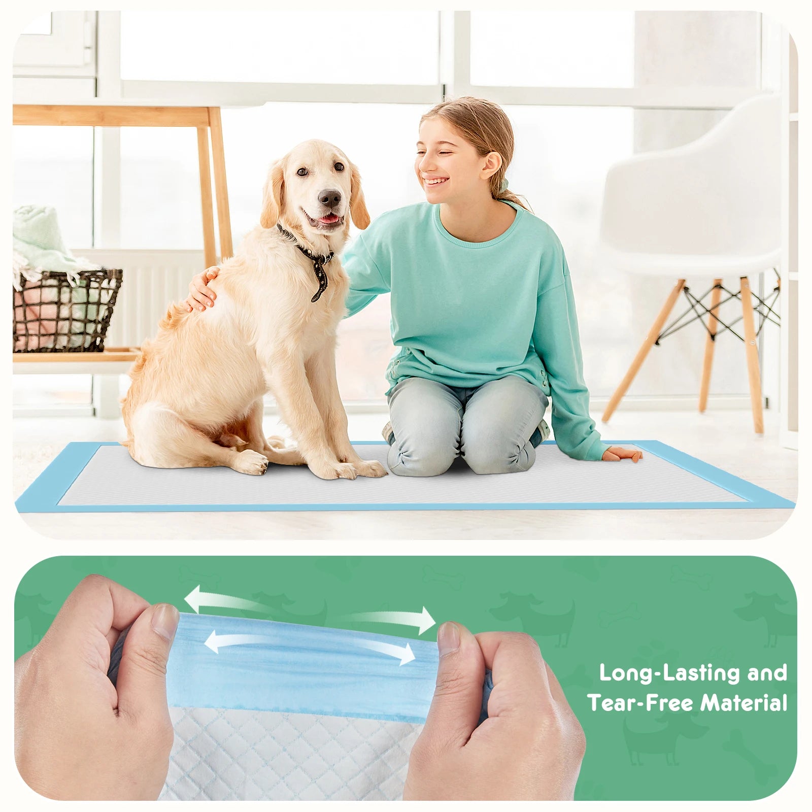 150 Count Super Absorbent Dog Pee Pads 22x22 Leakproof Training Pads