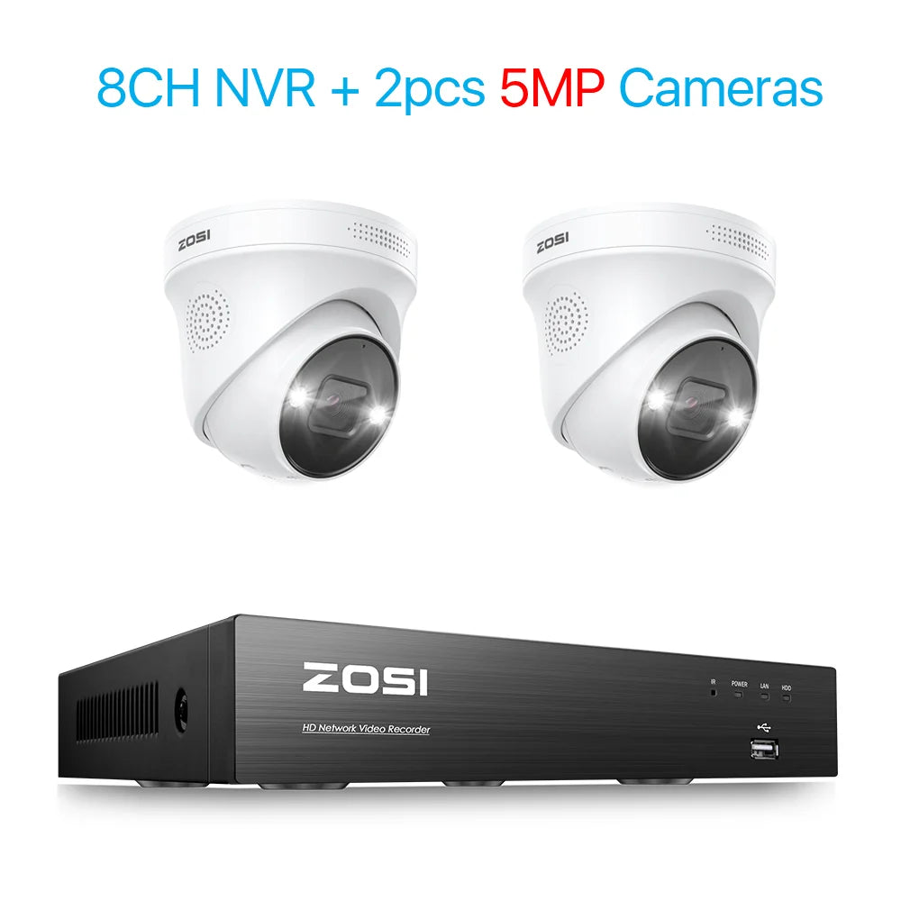 ZOSI 8CH 4K PoE Security Camera System with AI Detection