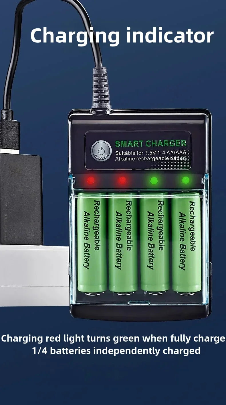 Original Rechargeable Battery 1.5V AA 9800mAh+AAA 8800mAh+Charger for Computer Clock Radio Video Game Digital Camera AA AAA 