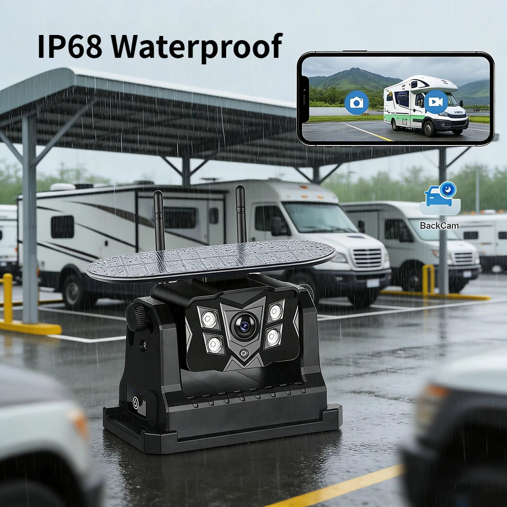 Wireless Solar Magnetic Backup Camera with AI Blind Spot Alarm