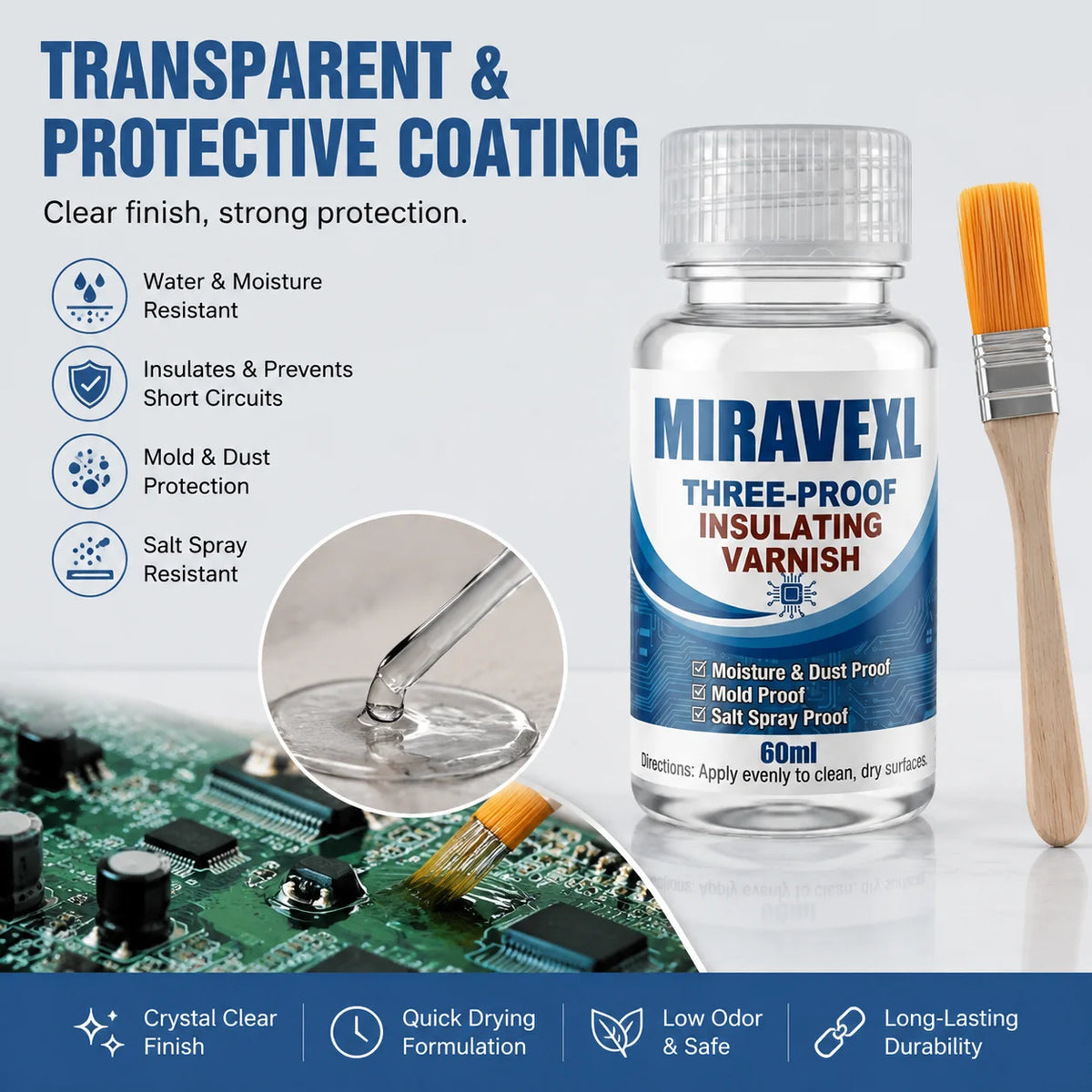 PCB Conformal Coating with Brush - 60ml