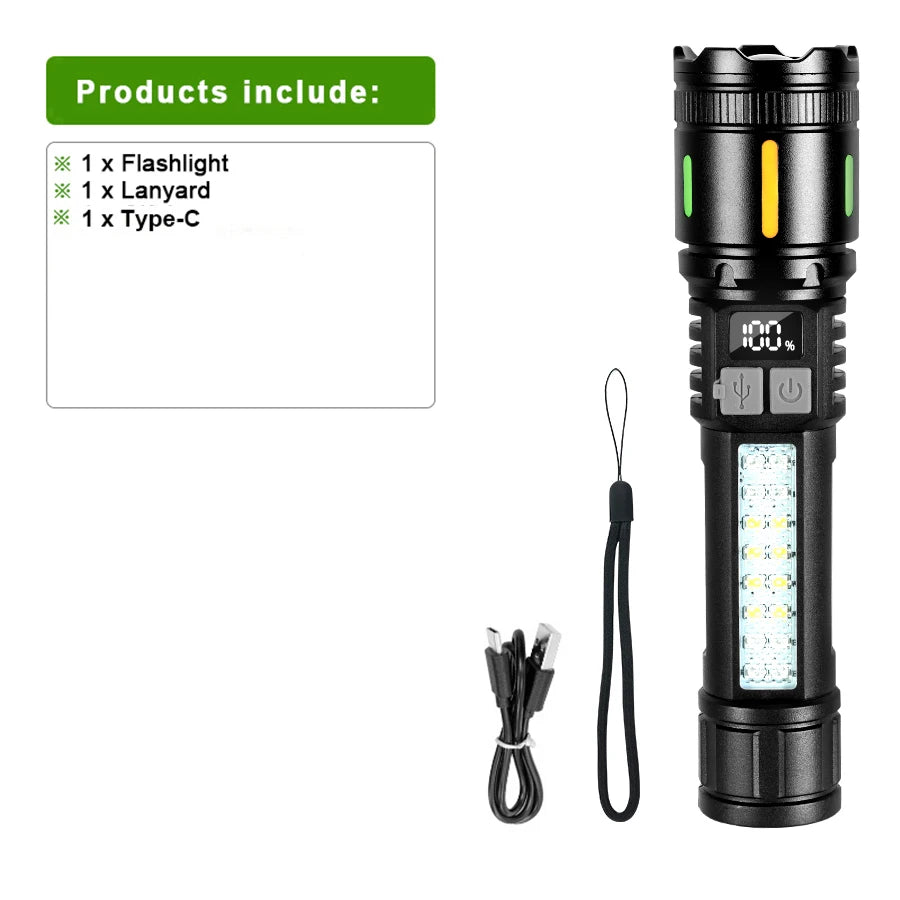Rechargeable Zoom LED Torch, Large or Small COB Option