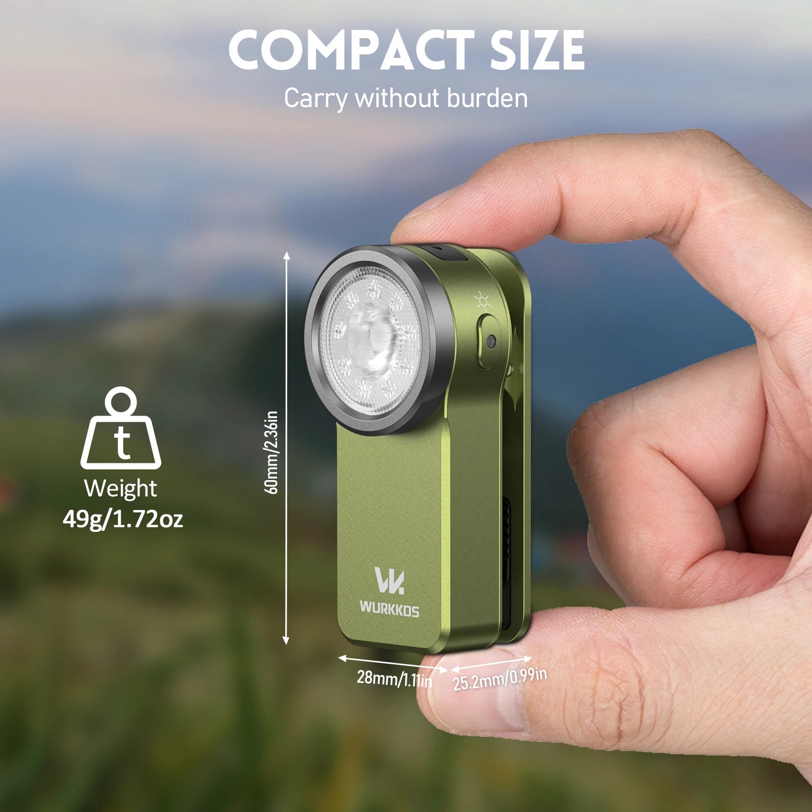 Lampe de poche à clip rechargeable USB-C Wurkkos HD03 680LM avec aimant
