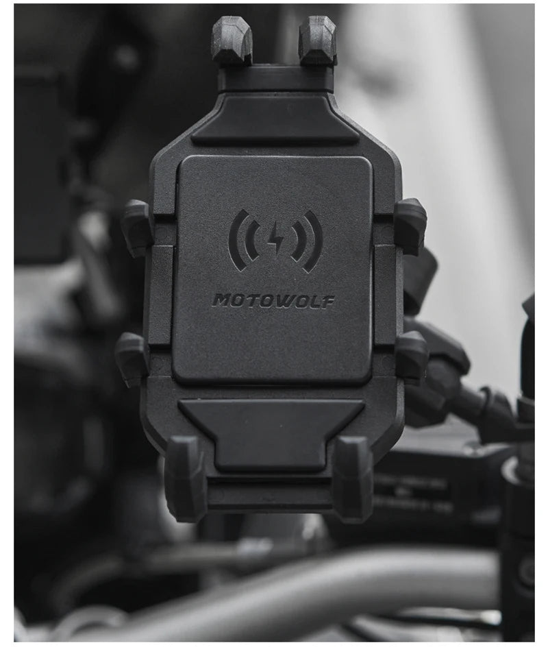 Motorcycle Wireless Charging Phone Mount with 360° Rotation Holder