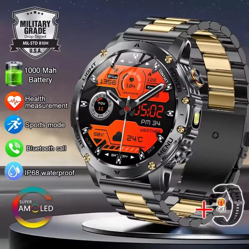 Bluetooth Bel Sports Smartwatch met LED Zaklamp