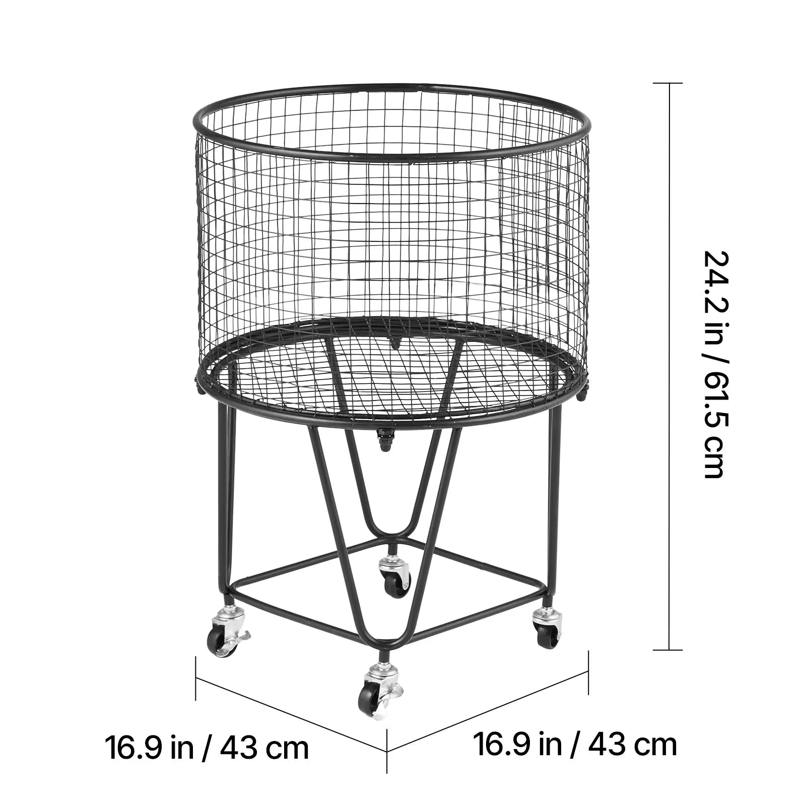 Chariot à linge roulant avec roues Panier utilitaire robuste pour courses
