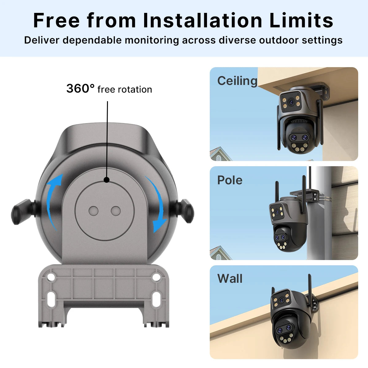 WiFi Outdoor PTZ Security Camera with Auto Tracking
