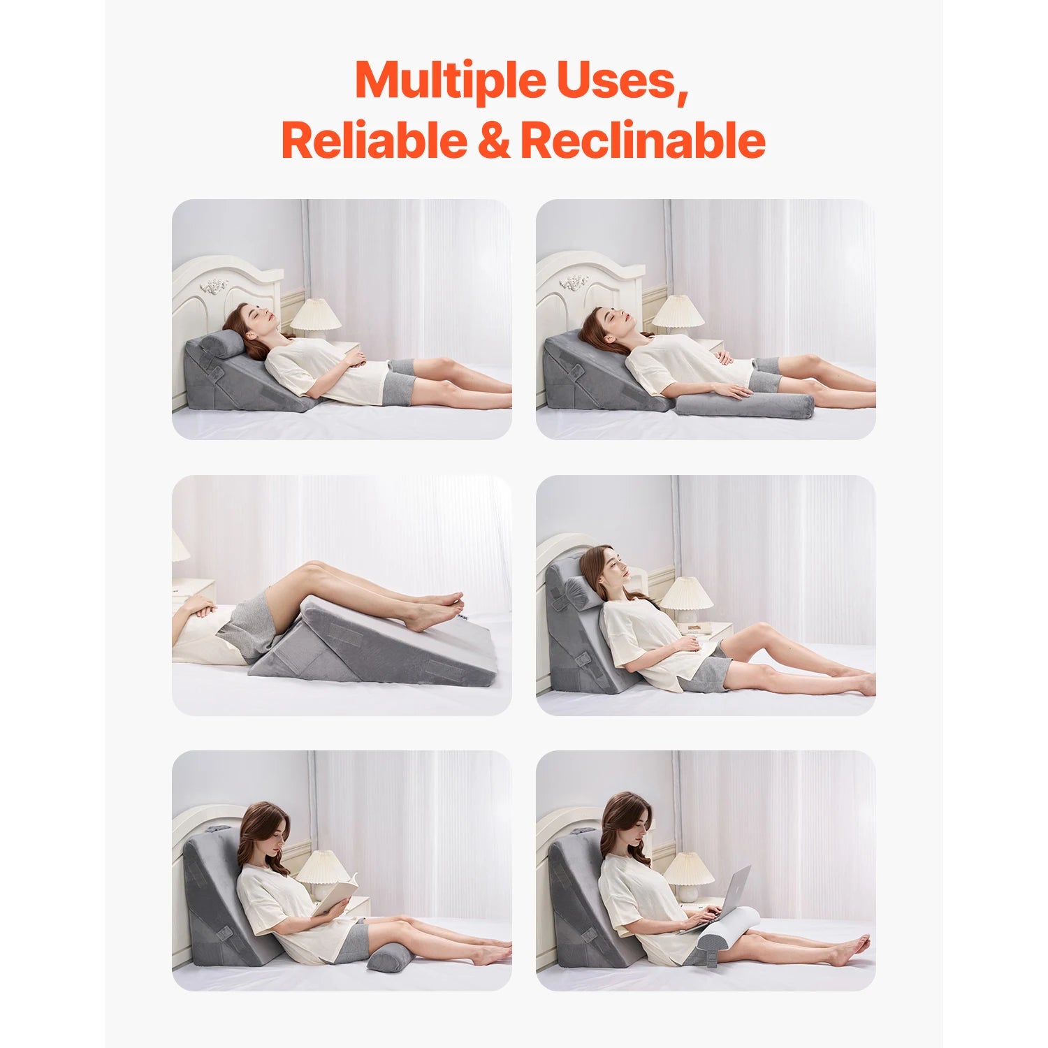 Coussin cale-lit réglable pour le sommeil, le soulagement du reflux et le soutien