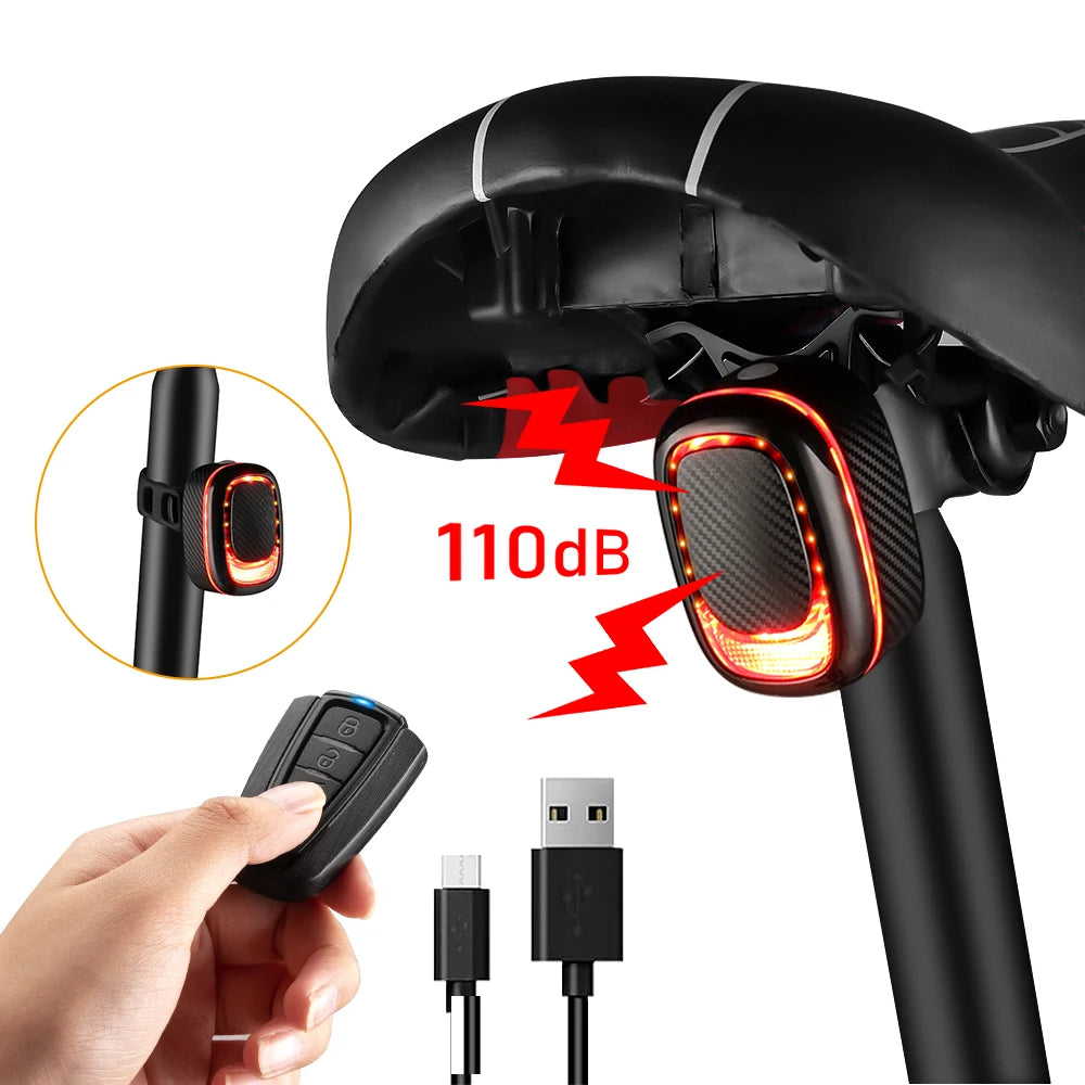 USB Rechargeable Bicycle Alarm Tail Light