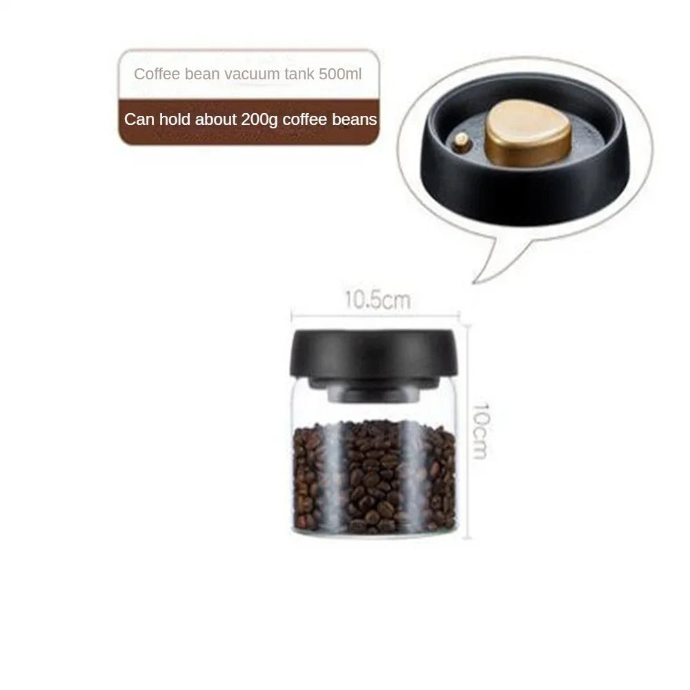 Coffee Beans Vacuum Sealed Tank Transparent Glass Food Storage Jars Household Moisture-proof Air Extraction Airtight Container 