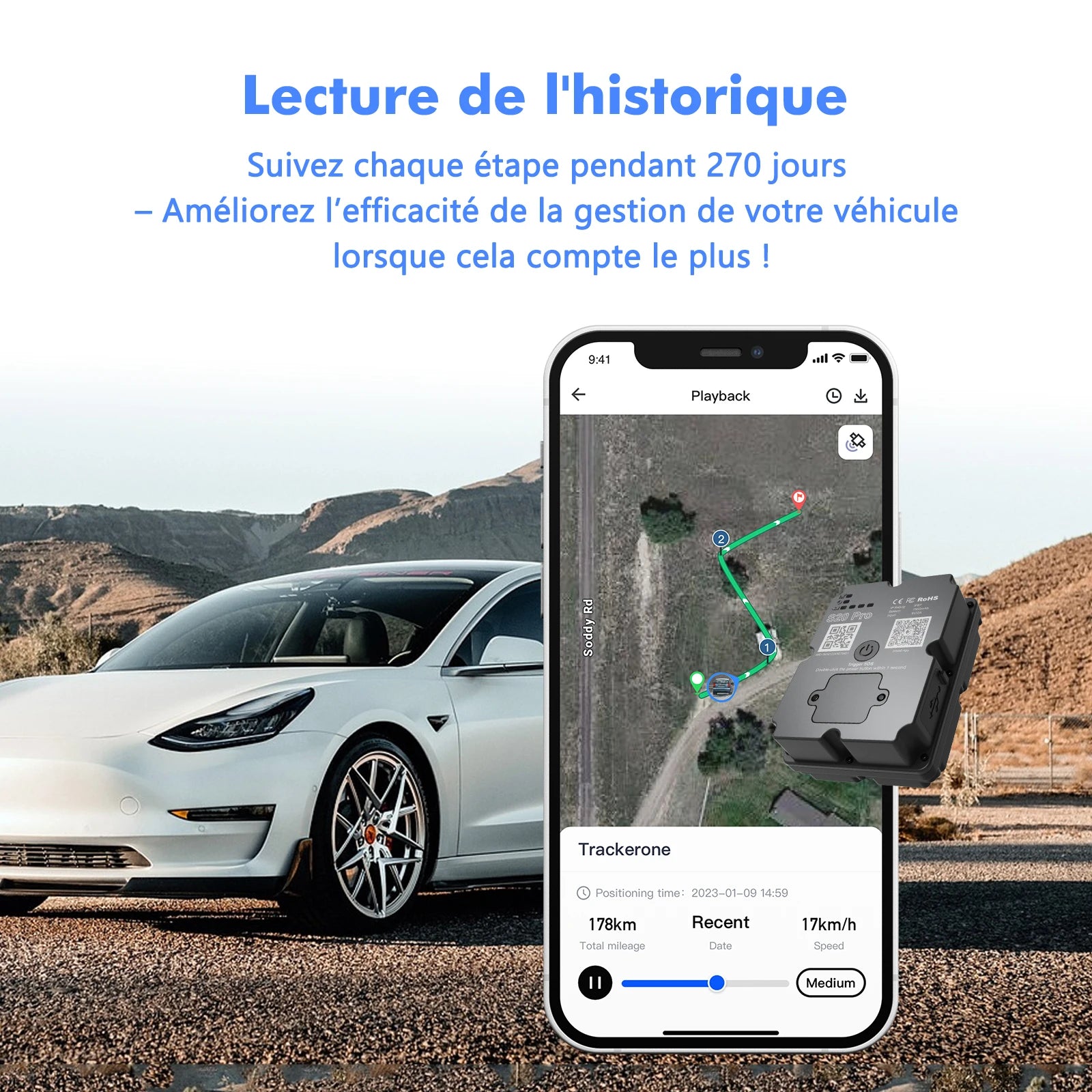 Rastreador GPS 4G con batería de 7500mAh, 45 días en espera y seguimiento en tiempo real