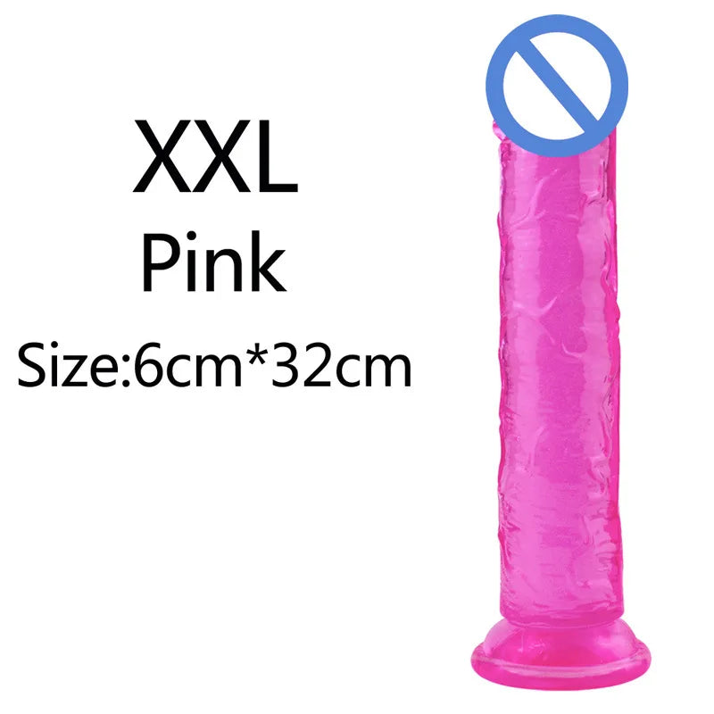 Non-Electric TPE Adult Toy with Suction Base – Size Options
