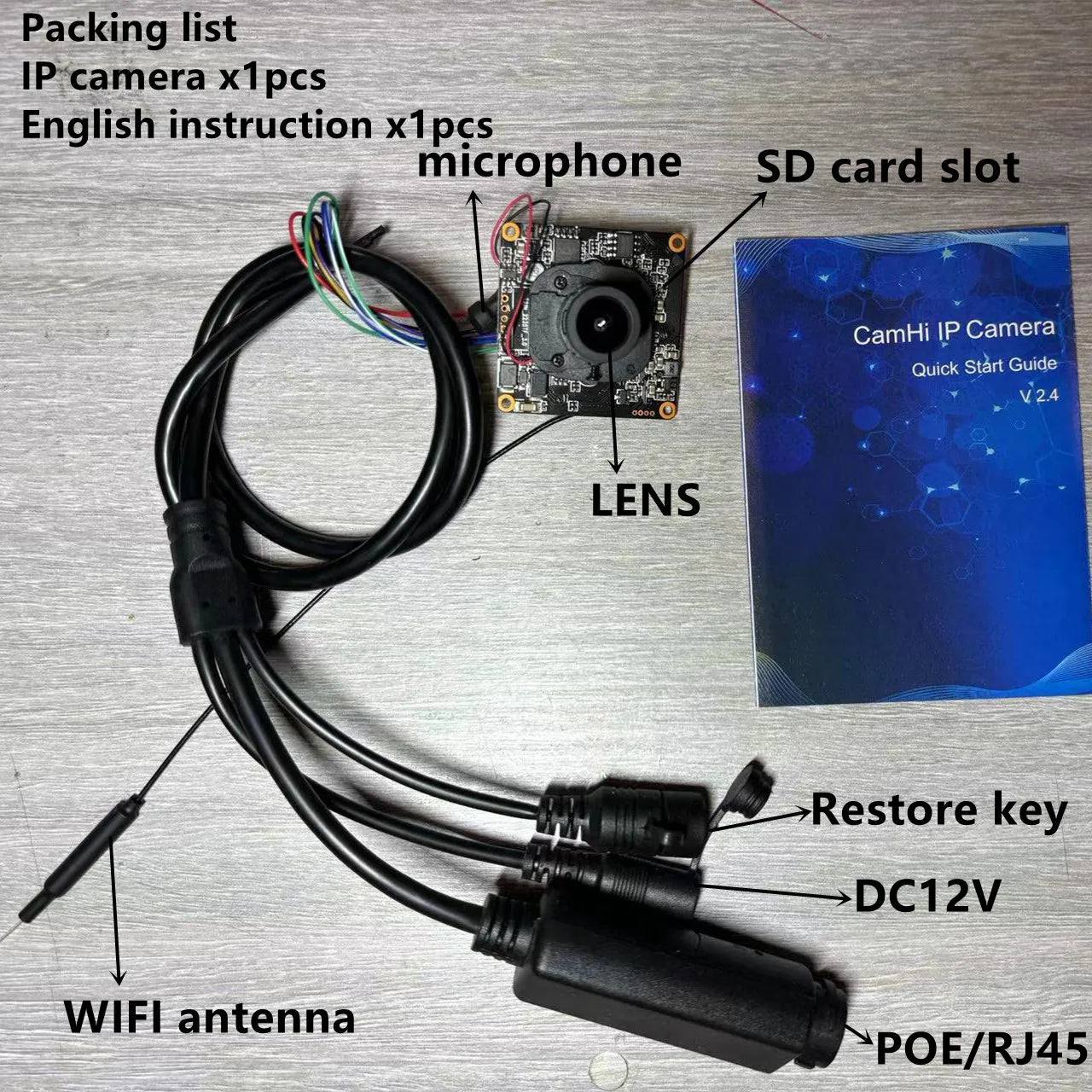 4G SIM-kaart IP-netwerk WiFi 4K 8MP cameramodule