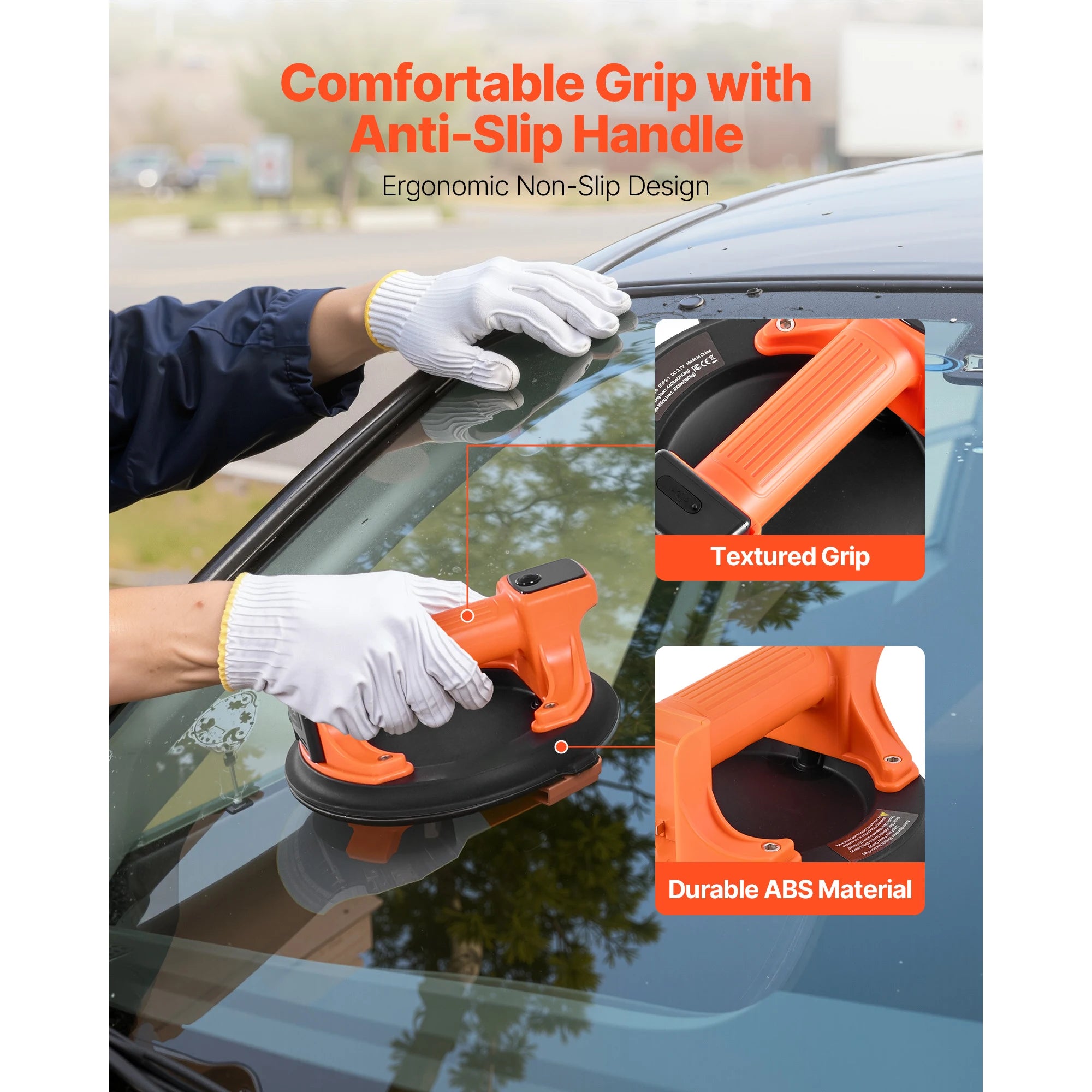 8-Inch Electric Vacuum Suction Cup Lifter 440lb with Display