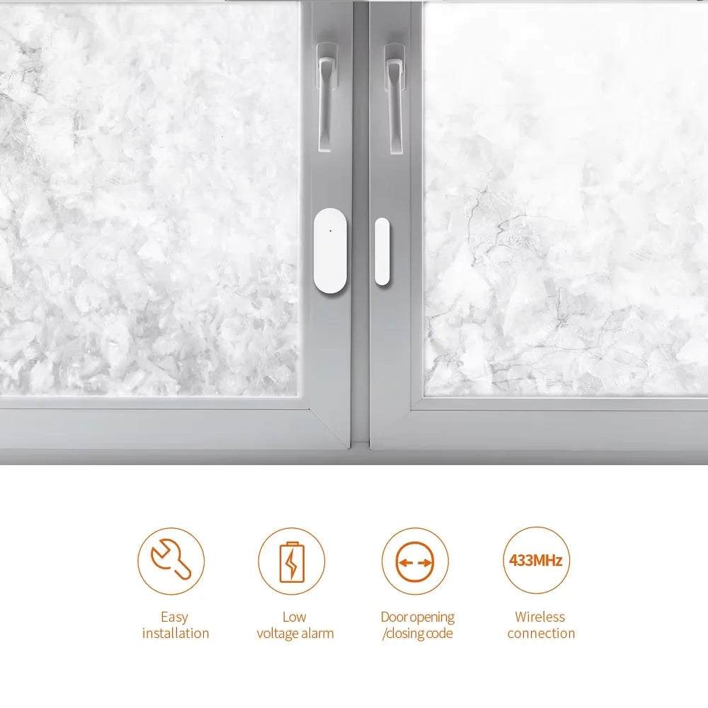 Staniot Smart 433MHz Detector de Puerta y Ventana Inalámbrico Magnético Sensor de Puerta Ventana para Home Alarm Accessories para Sistema antirrobo