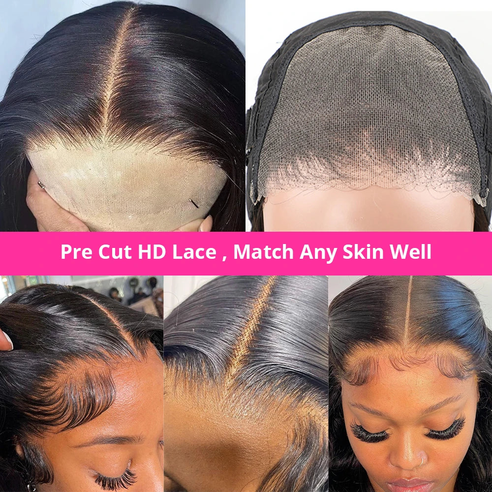 250% Density Brazilian Bone Straight Glueless HD Lace Wig