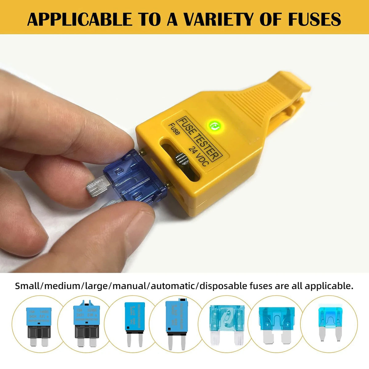 DC 24V Automotive Blade Fuses Tester and Puller Check for Circuit Breakers for Car ATR ATO/ATC ATM Reset Fuse Removal Tool