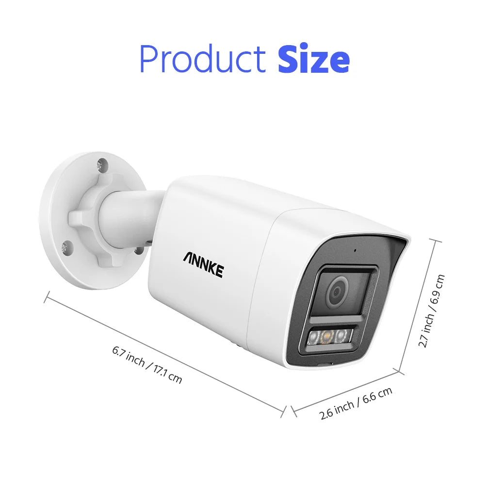 8MP Outdoor PoE Security Camera with Dual Light Night Vision