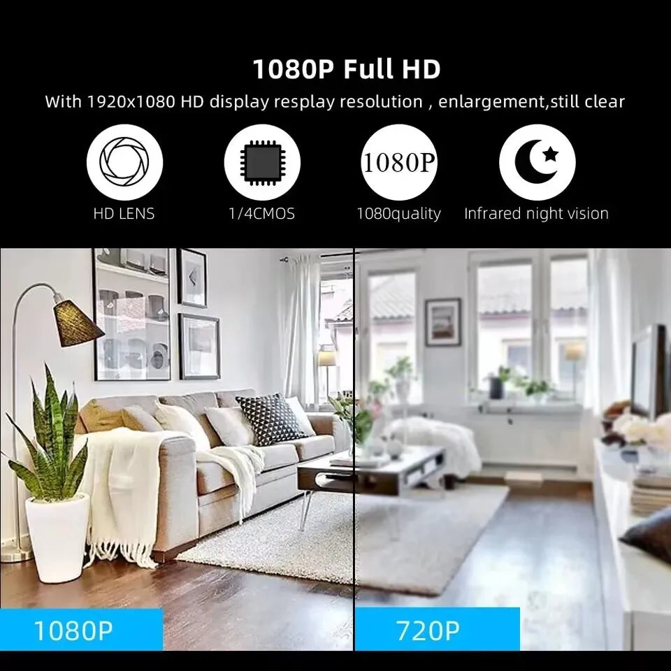 1080P Mini HD Camera Wireless WiFi Security Cam with Night Vision
