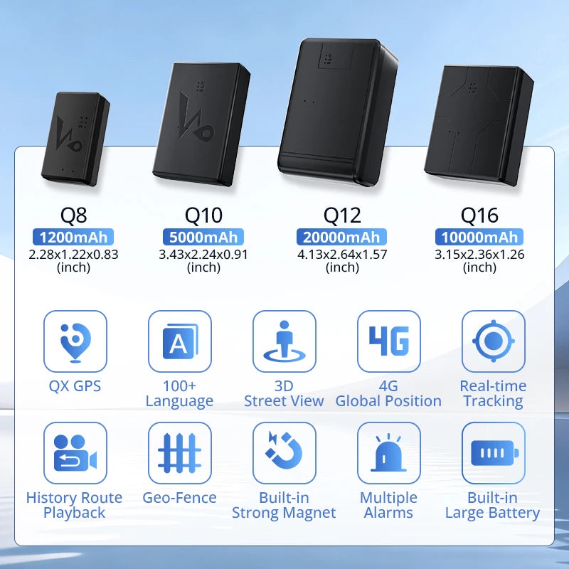 4G 20000/10000 mAh GPS Vehicle Tracker Vibration Geo-Fence Alarm Strong Magnet Long Standby Battery with Free APP