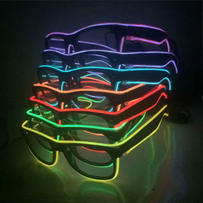 Flashing Glasses EL Wire LED Glasses Glowing Party Supplies Lighting Novelty Gift Bright Light Festival Party Glow Sunglasses 
